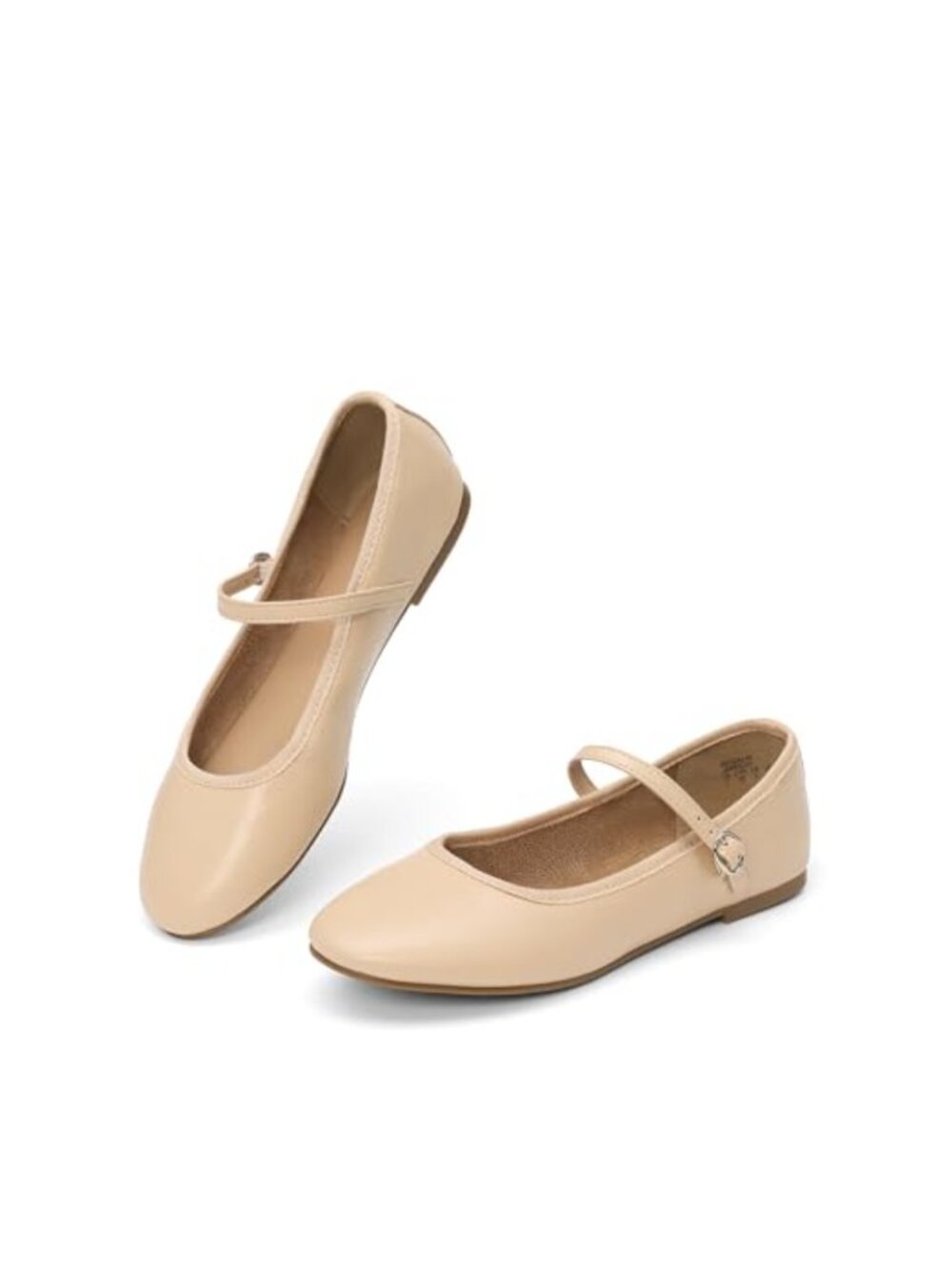 Women's Mary Jane Ballet Flats Round Toe Buckle Strap Faux Leather Comfortable